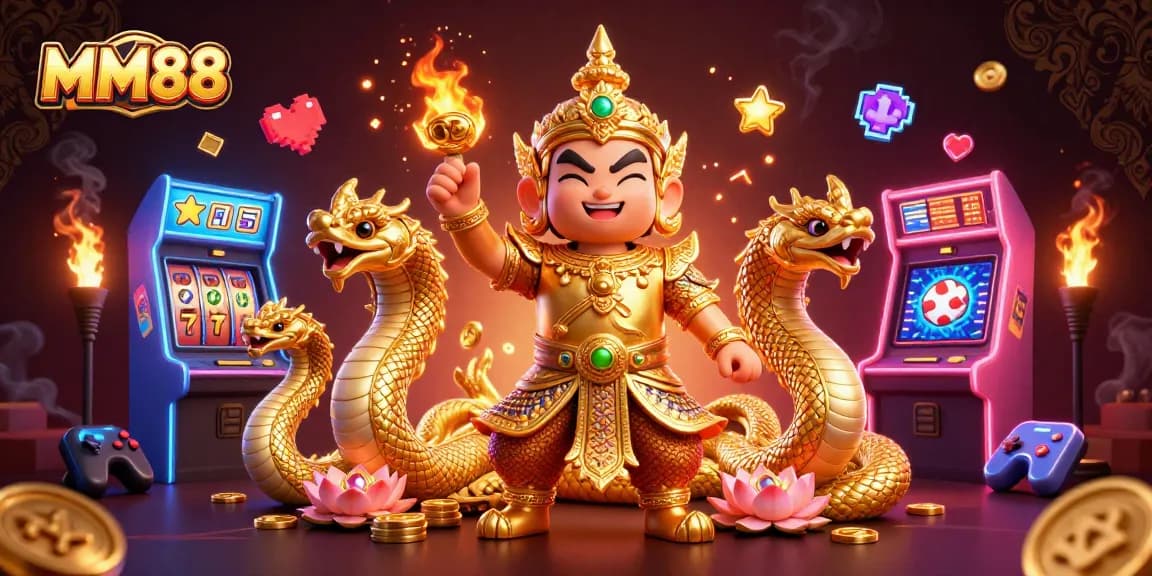 Experience thrilling gameplay at MM88 with the vibrant character guardians and captivating casino elements.
