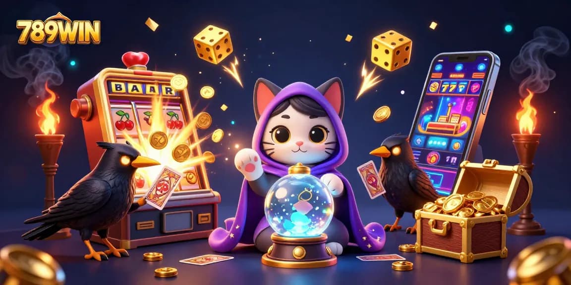 Experience thrilling gaming action at 789WIN with a dazzling casino scene featuring vibrant elements.