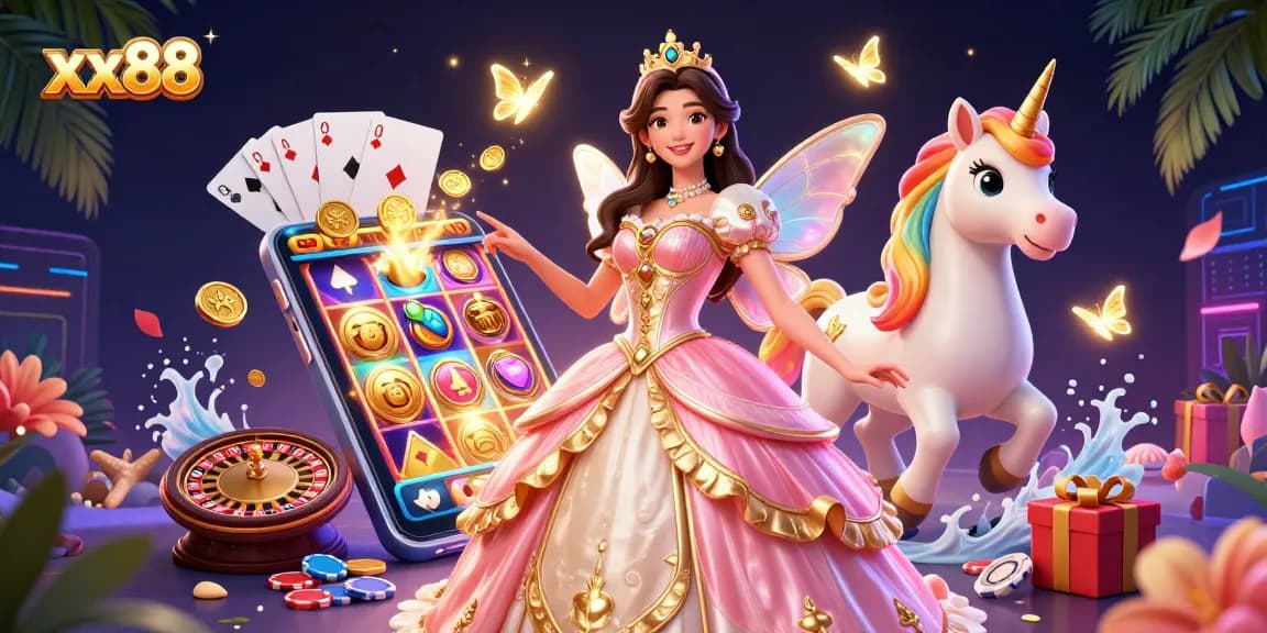 Experience the excitement of xx88 with a glamorous casino scene featuring unique gaming elements.