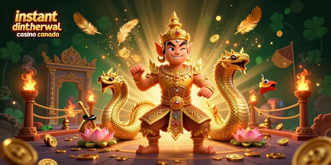 Instant withdrawal casino Canada offering swift payouts with vibrant 3D elements and engaging characters.