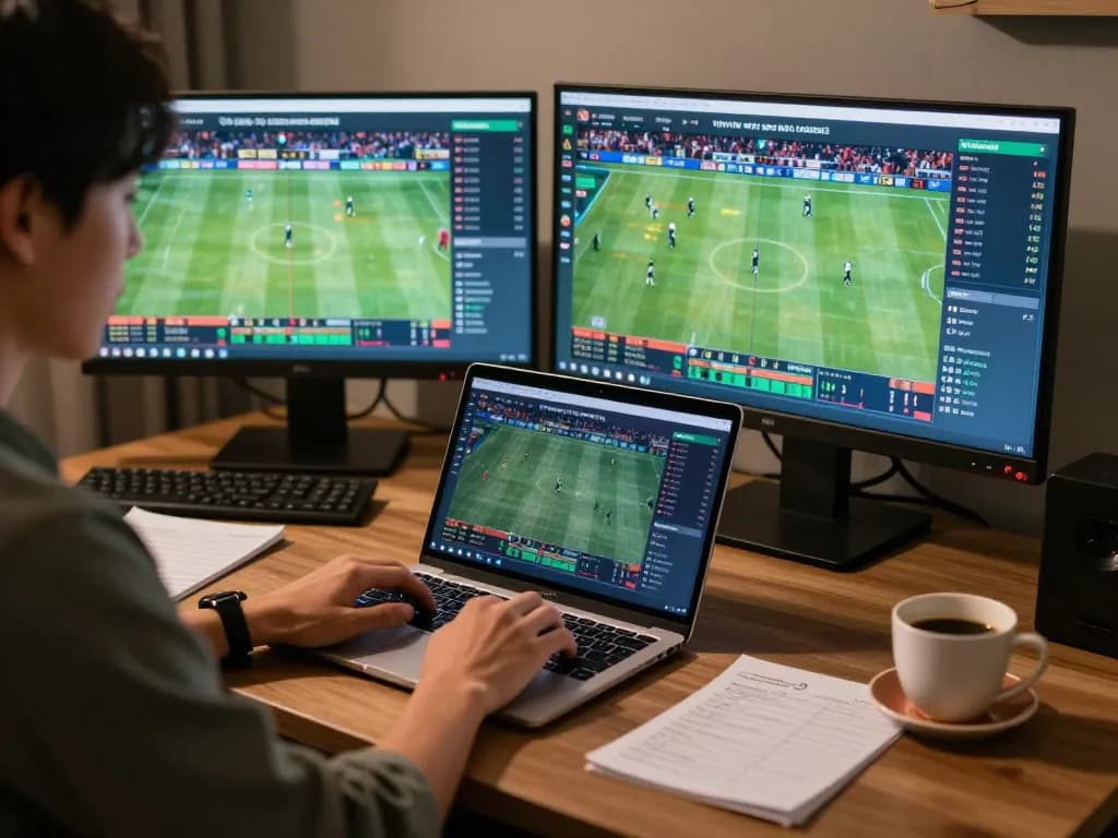 Tỷ lệ kèo nhà cái 5 analyzed during an intense sports betting session at home.