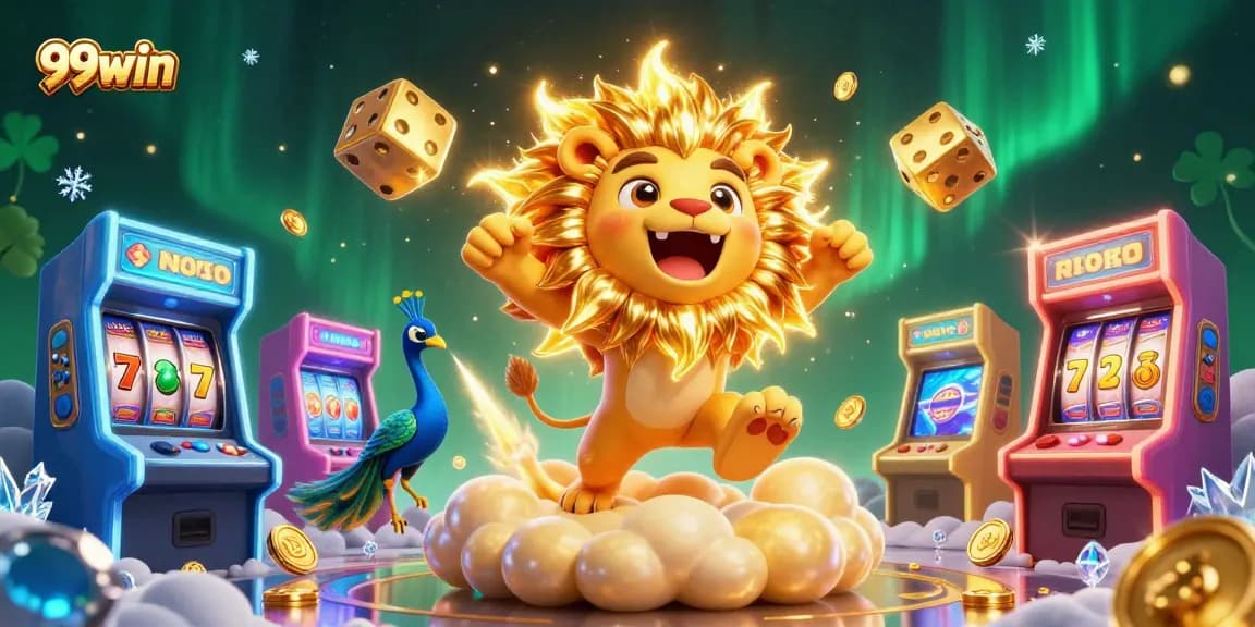 Play at 99win and win big in an exciting 3D casino world filled with golden dice and lively characters.