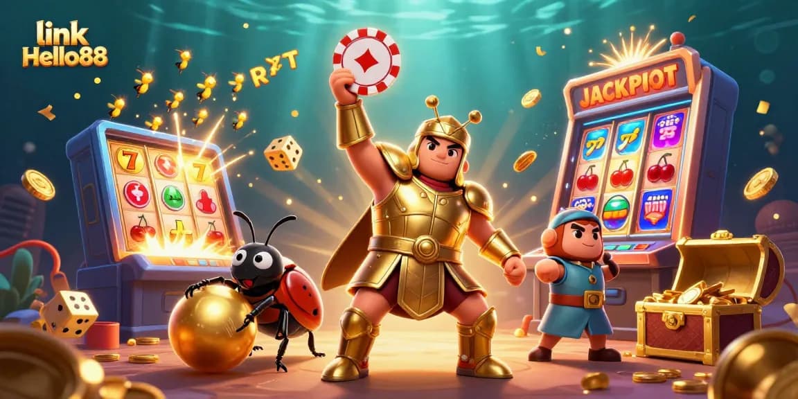 Join the jackpot adventure with link Hello88 as animated characters celebrate vibrant casino wins.