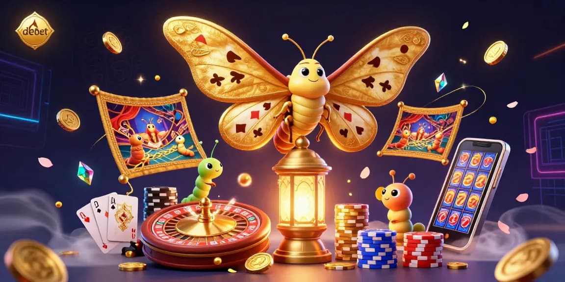 Engage with debet as a 3D animated scene featuring lavish casino elements, captivating players.