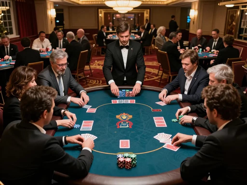 Players strategizing in an exciting poker game at xx88 casino, showcasing exclusive gaming atmosphere