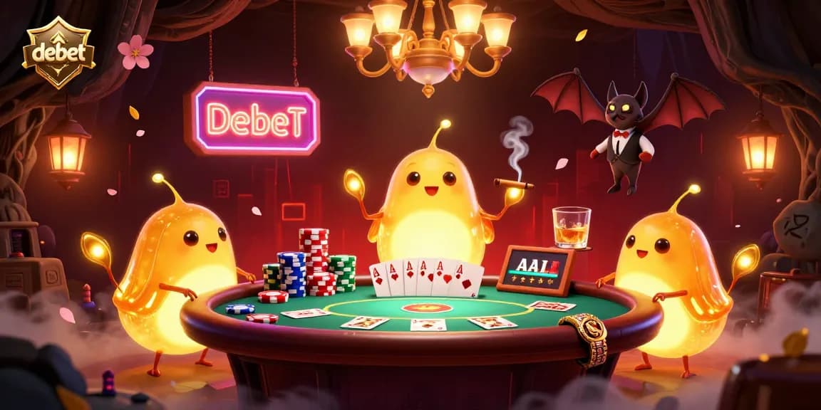 Experience the excitement of debet at a lively cave casino, illuminated by glowworms and a bat dealer.
