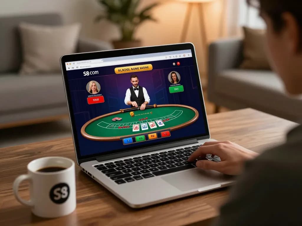 Player experiencing immersive gameplay on S8 com online casino platform while managing bets.