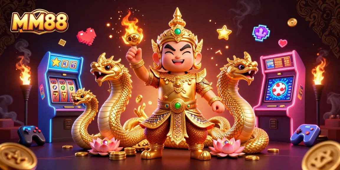 Experience thrilling gameplay at MM88 with the vibrant character guardians and captivating casino elements.