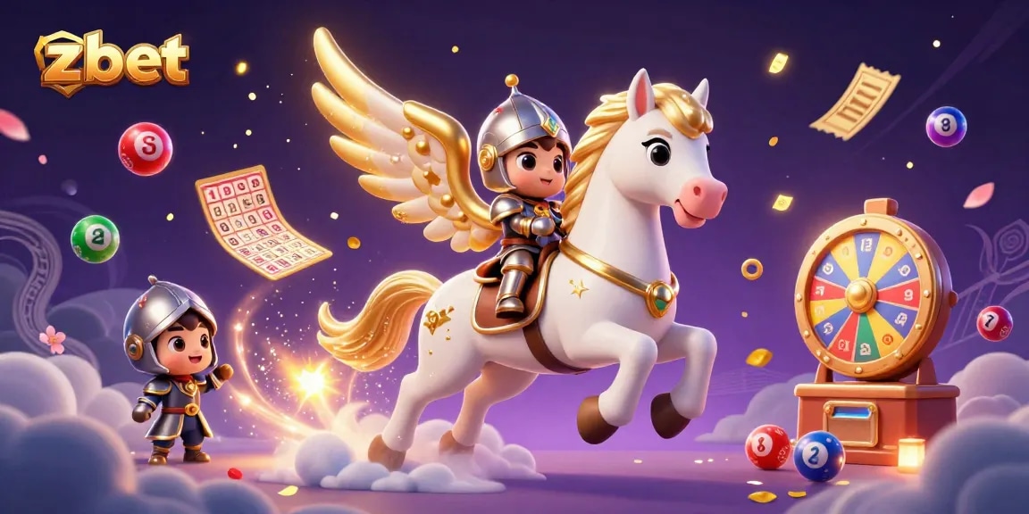 Experience the excitement of zbet with vibrant lottery balls and magical elements in this stunning 3D illustration.