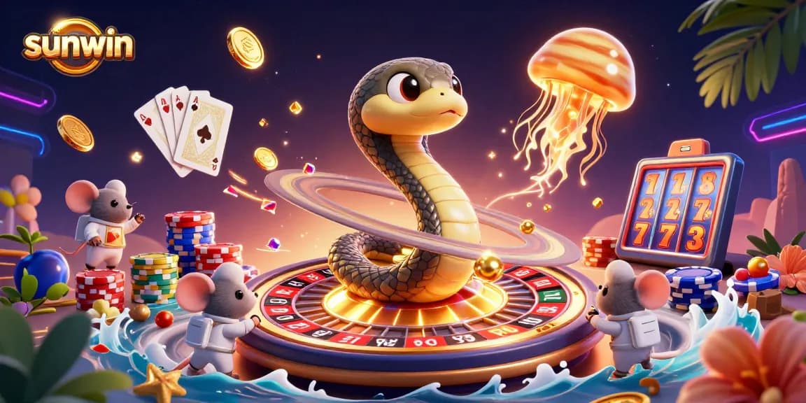 Experience the thrill of sunwin with a vibrant cosmic casino scene, showcasing rich graphics and engaging gameplay.