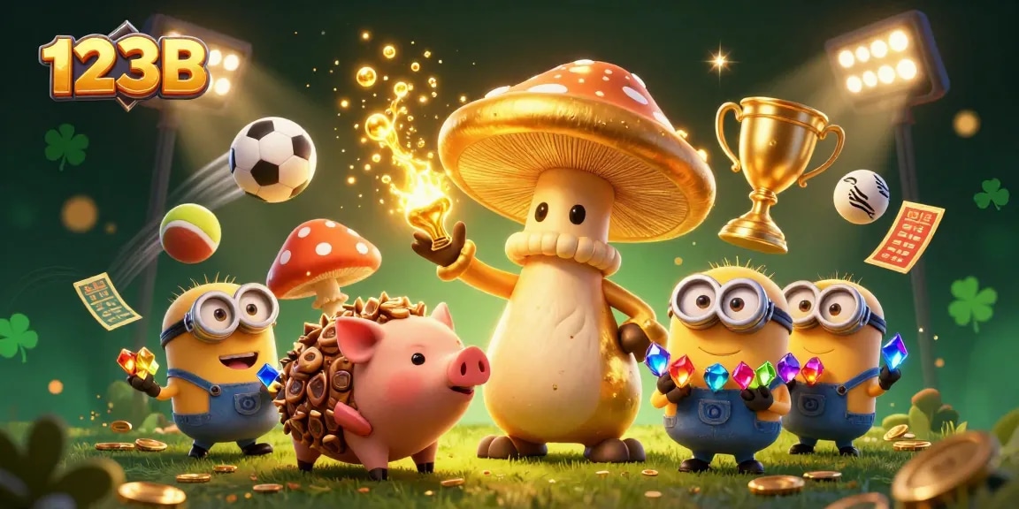 Experience thrilling sports betting action at 123B with golden magic and dynamic game elements.