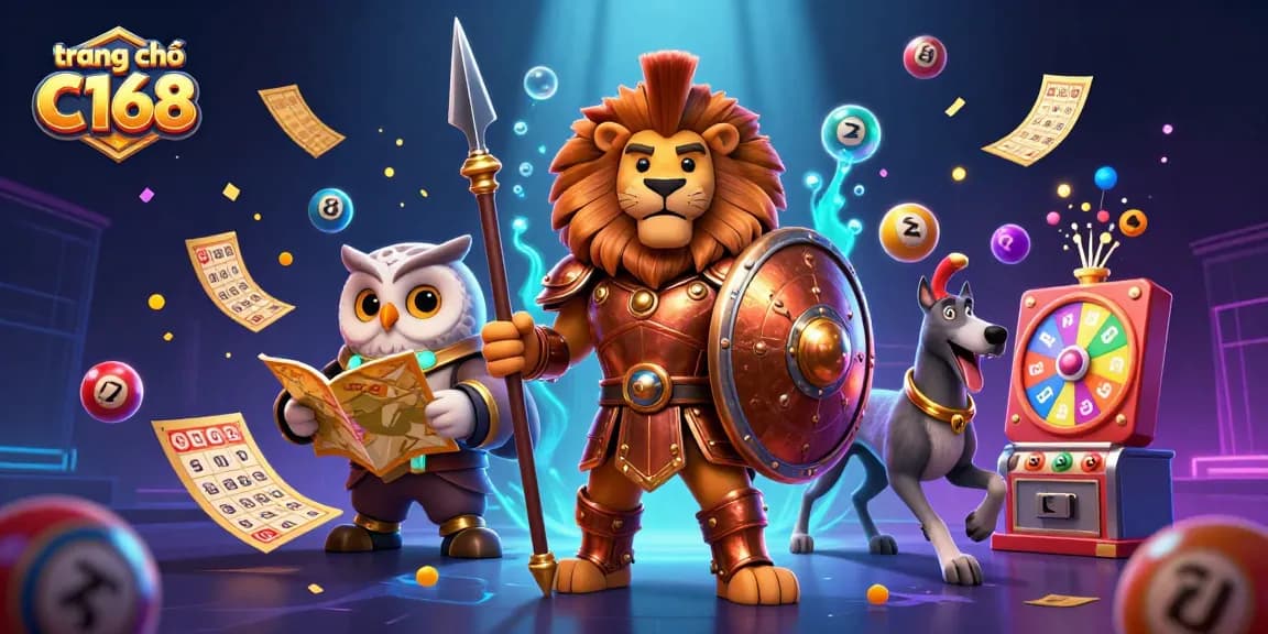 Experience the excitement of trang chủ C168 with colorful lottery elements and engaging characters.