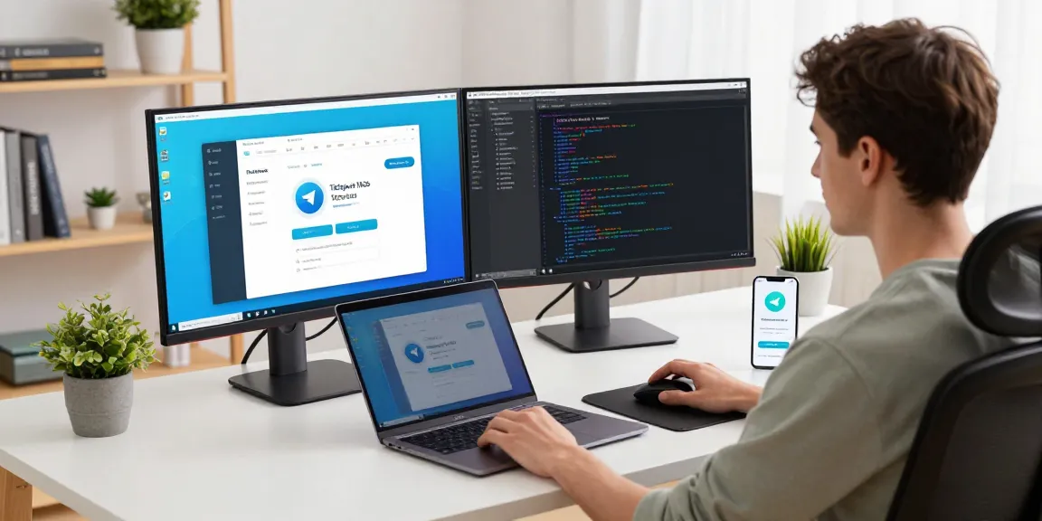 Engaging digital workspace showcasing the Telegram Web Version in use by a professional.