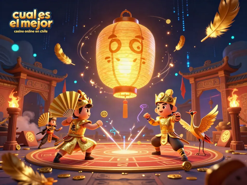 Juega en el mejor casino online en Chile, rodeado de símbolos de buena suerte y elementos de juego vibrantes.