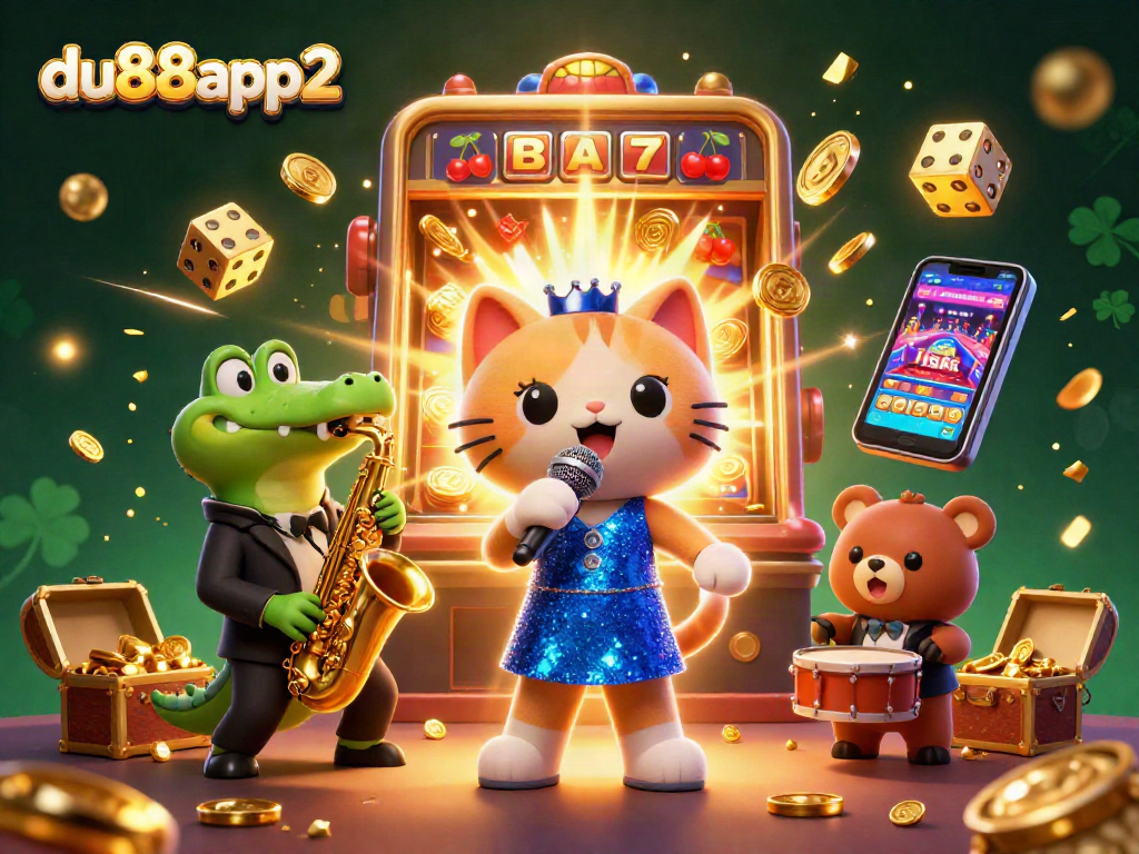 Experience the vibrant du88app2 casino scene with lively characters and rich gaming elements.