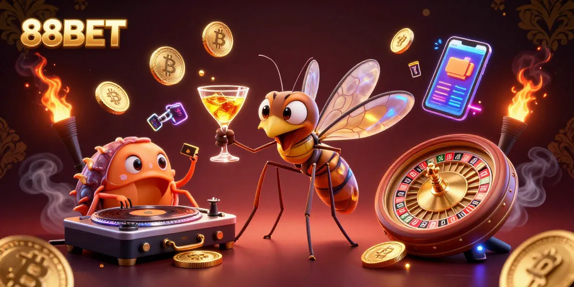 Enjoy thrilling moments at 88BET with a lively casino mascot and exciting gaming visuals.