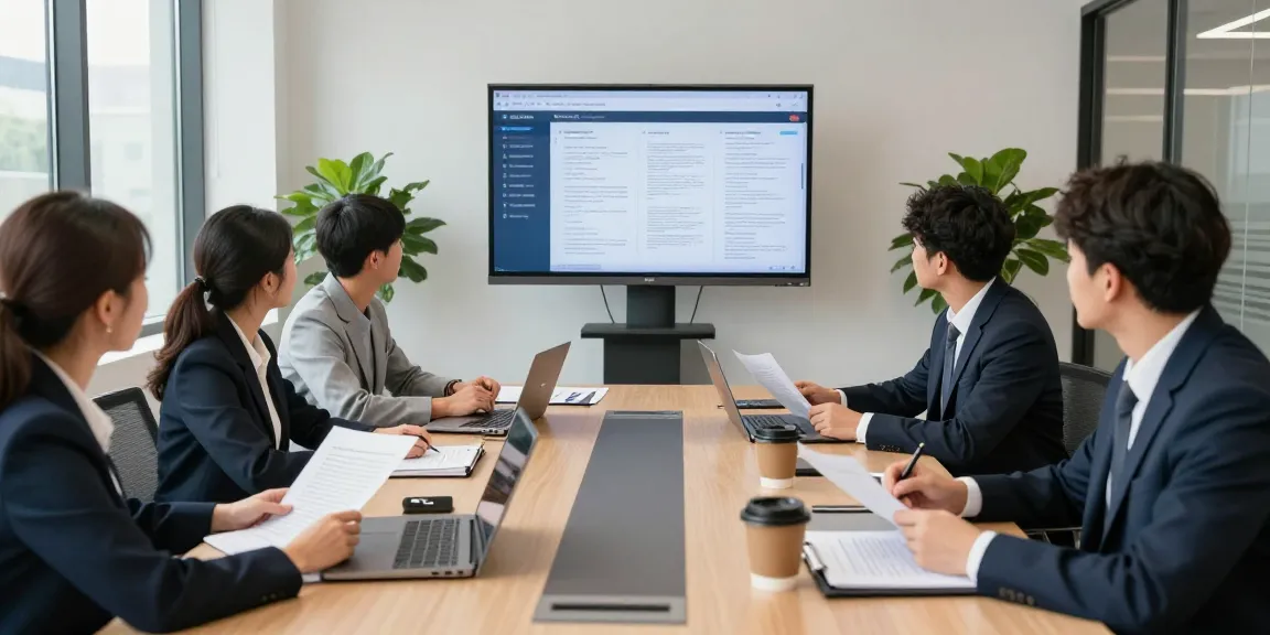 Lawyers collaborating in a modern office, discussing case analysis—i thought about this for effective legal strategies.
